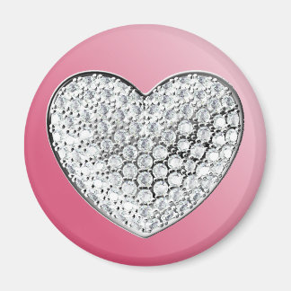 Diamond Heart op roze Magneet