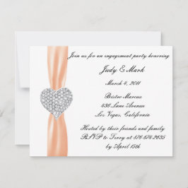 Diamond Heart Oranje Engagement Party Kaart
