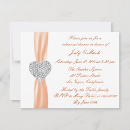 Diamond Heart Oranje repetitie - binnenuitnodiging Kaart