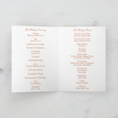 Diamond Heart Oranje Wedding Program Kaart (Binnen)
