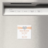 Diamond Heart Oranje Wedding Save the Date Magnet (Insitu (Vaatwasser))