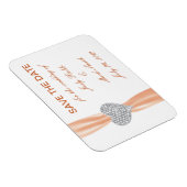 Diamond Heart Oranje Wedding Save the Date Magnet Magneet (Rechterzijde)