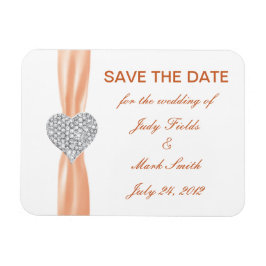 Diamond Heart Oranje Wedding Save the Date Magnet Magneet