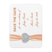 Diamond Heart Oranje Wedding Save the Date Magnet Magneet (Verticaal)