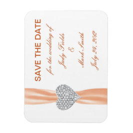 Diamond Heart Oranje Wedding Save the Date Magnet Magneet