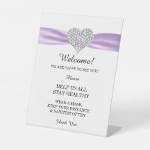 Diamond Heart Paars Ribbon Wedding Safety