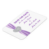 Diamond Heart Paars Wedding Save the Date Magnet Magneet (Linkerzijde)