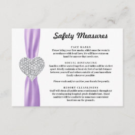 Diamond Heart Paarse Lint Veiligheidsmaatregelen Informatiekaartje