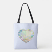 Diamond Heart Pastel Blue Tote Bag (Achterkant)