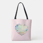 Diamond Heart Pastel Pink Tote Bag (Achterkant)