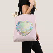 Diamond Heart Pastel Pink Tote Bag (Dichtbij)