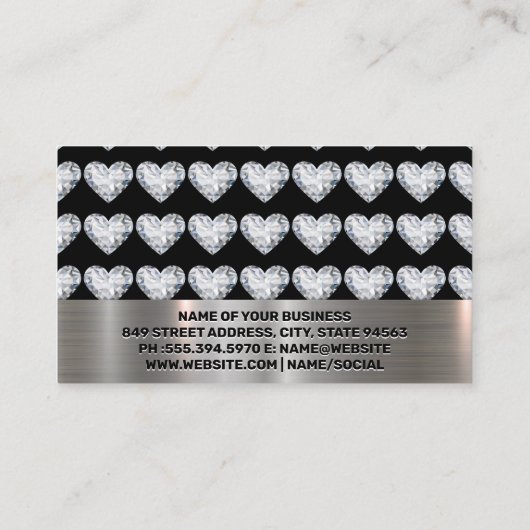 Diamond Heart Pattern | Korting-Visitekaartje Visitekaartje (Achterkant)