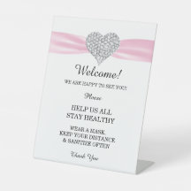 Diamond Heart Pink Ribbon Wedding Safety