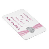 Diamond Heart Pink Wedding Save the Date Magnet Magneet (Rechterzijde)
