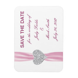 Diamond Heart Pink Wedding Save the Date Magnet Magneet