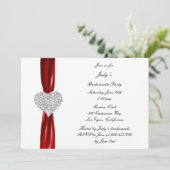 Diamond Heart Red Bachelorette Kaart (Staand voorkant)