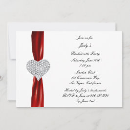 Diamond Heart Red Bachelorette Kaart