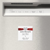 Diamond Heart Red Wedding Save The Date Magnet (Insitu (Vaatwasser))