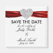 Diamond Heart Red Wedding Save The Date Magnet (Voorkant)