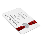 Diamond Heart Red Wedding Save The Date Magnet Magneet (Rechterzijde)