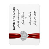 Diamond Heart Red Wedding Save The Date Magnet Magneet (Verticaal)