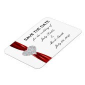 Diamond Heart Red Wedding Save The Date Magnet Magneet (Linkerzijde)