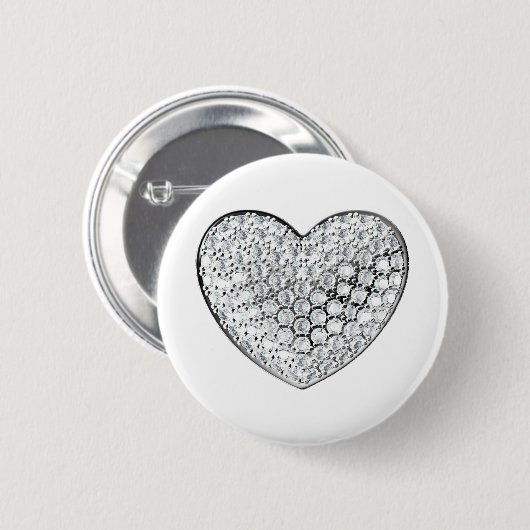 Diamond Heart Ronde Button 5,7 Cm (Voorkant /achterkant)