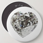 Diamond Heart Ronde Button 6,0 Cm (Voorkant /achterkant)