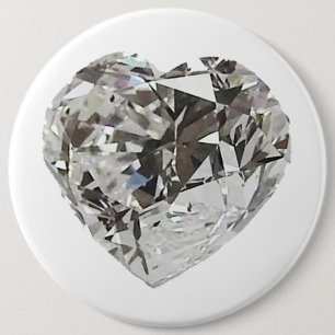 Diamond Heart Ronde Button 6,0 Cm