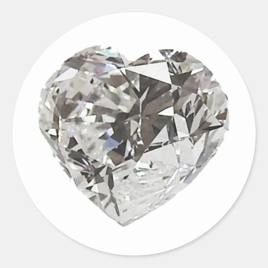 Diamond Heart Ronde Sticker (Voorkant)