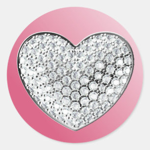 Diamond Heart Ronde Sticker
