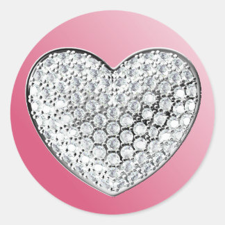Diamond Heart Ronde Sticker