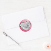 Diamond Heart Ronde Sticker (Envelop)