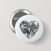 Diamond Heart Round Button (Voorkant /achterkant)