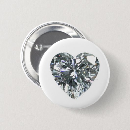 Diamond Heart Round Button (Voorkant /achterkant)