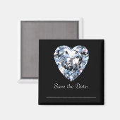 Diamond Heart - Save the Date Magneet (Voorkant / Achterkant)