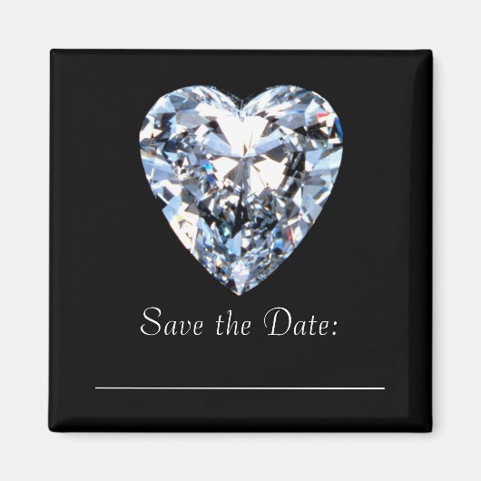 Diamond Heart - Save the Date Magneet (Voorkant)