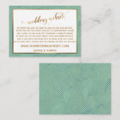 Diamond Heart Script Trouwwebsite Turquoise Informatiekaartje (Voorkant / Achterkant)