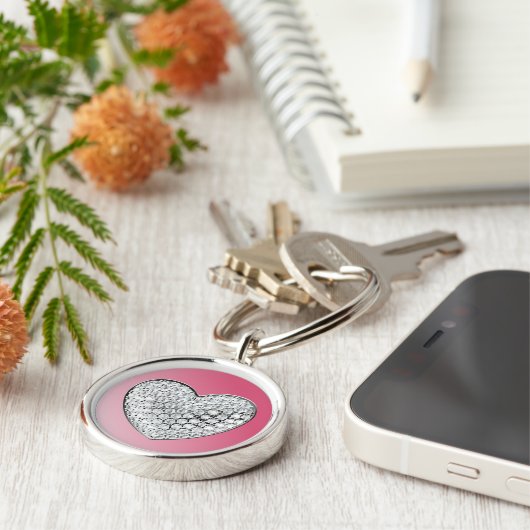 Diamond Heart Sleutelhanger (Zijkant)