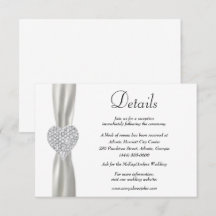 Diamond Heart White Ribbon Wedding Details