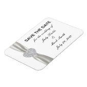 Diamond Heart White Wedding Save the Date Magnet Magneet (Linkerzijde)