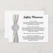 Diamond Heart Witte Lint Veiligheidsmaatregelen Informatiekaartje (Voorkant / Achterkant)
