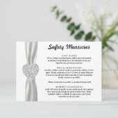Diamond Heart Witte Lint Veiligheidsmaatregelen Informatiekaartje (Staand voorkant)