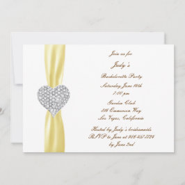 Diamond Heart Yellow Bachelorette Party Kaart
