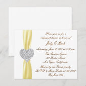 Diamond Heart Yellow Rehearsal Dinner Invitation Kaart (Voorkant / Achterkant)