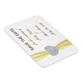 Diamond Heart Yellow Wedding Save the Date Magnet Magneet (Rechterzijde)