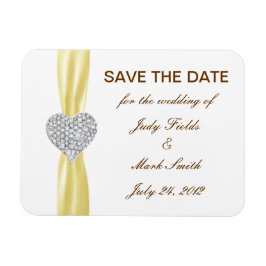 Diamond Heart Yellow Wedding Save the Date Magnet Magneet