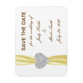 Diamond Heart Yellow Wedding Save the Date Magnet Magneet (Verticaal)