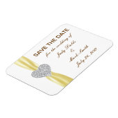 Diamond Heart Yellow Wedding Save the Date Magnet Magneet (Linkerzijde)