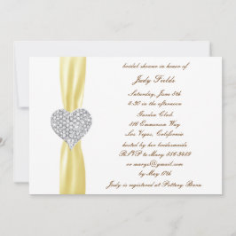 Diamond Heart Yellow Wedding Vrijgezellenfeest Inv Kaart